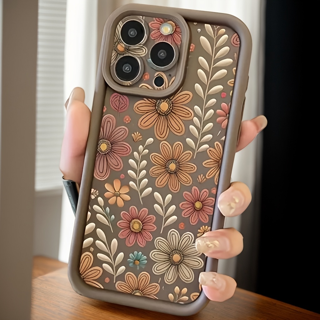 

Coque de Téléphone Portable à Motif Floral 1pc avec Protection de Caméra, Adaptée pour Samsung S24 S23 S22 S21 Ultra | Protection