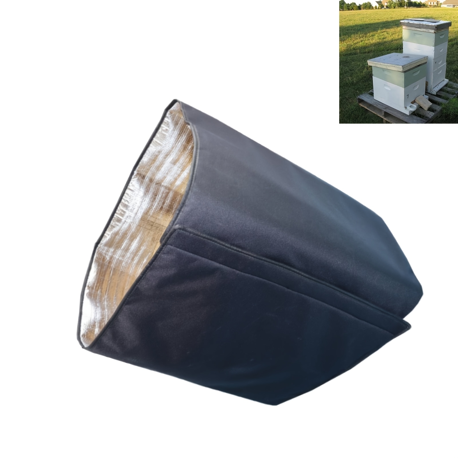 TEMU 1pc de tela Oxford 600D con ajustable, cubierta aislante para , cubierta para de abejas para invierno y aislamiento contra el frío