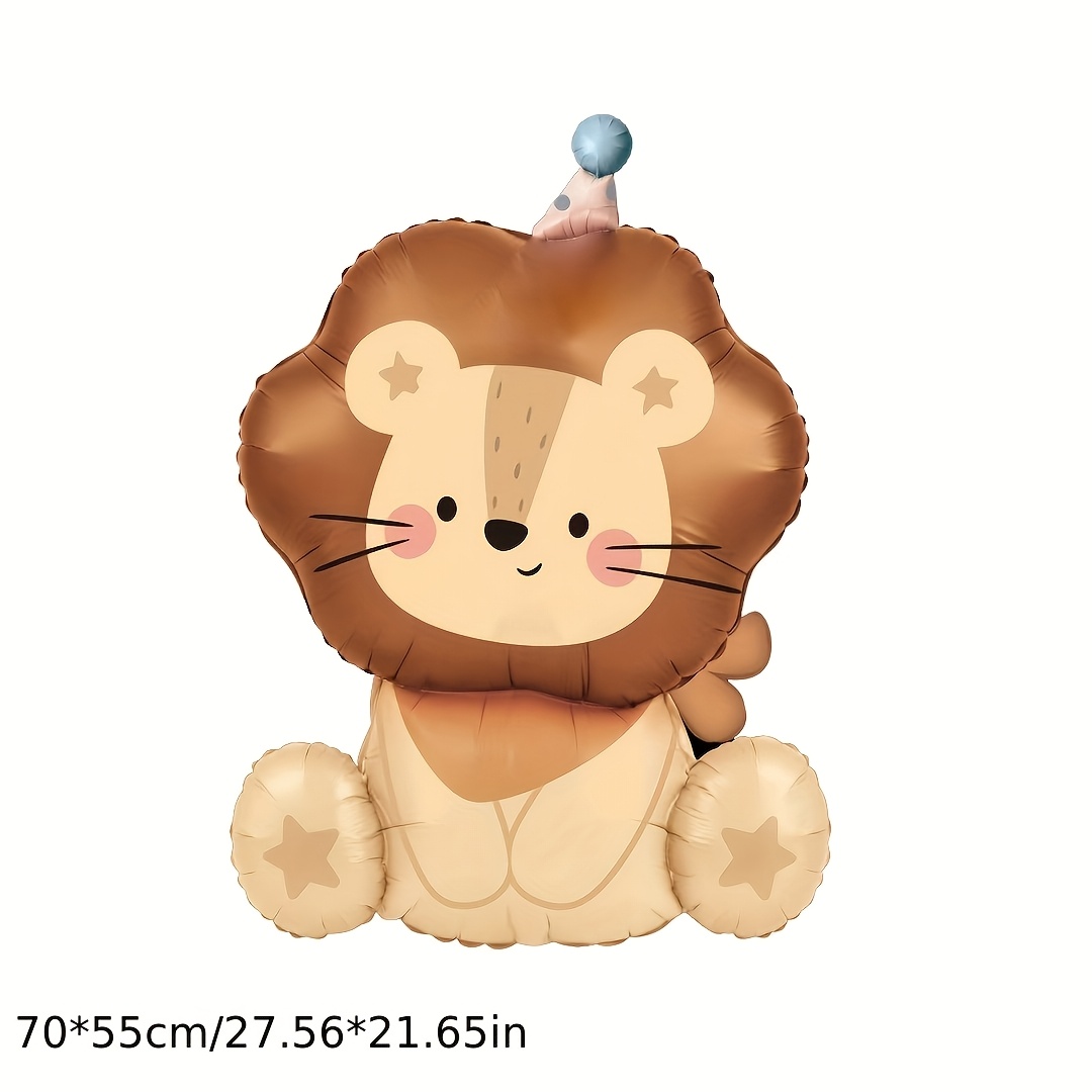 Standing Lion Aluminium Foil Balloon For Jungle Animal Theme Kids Birthday Party Baby Shower Decorations Festival Activities