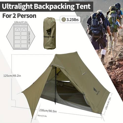 ultralight backpacking tent 2 person trekking pole tent easy setup tent for outdoor hiking camping travel