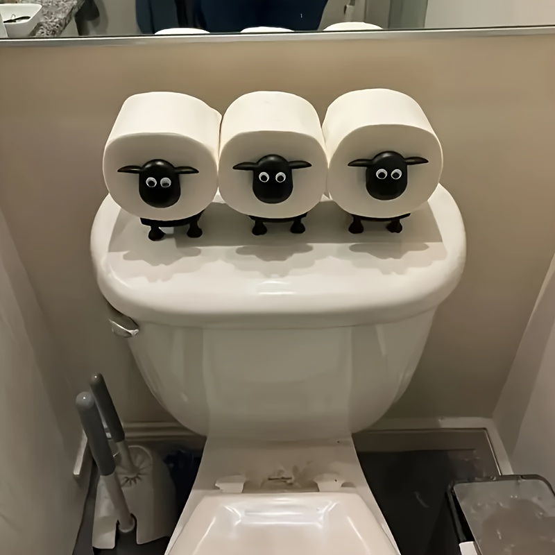 bathroom   sheep shaped tissue holder toilet paper roll holder   farmhouse nursery or   decor adorable and functional for any room ideal gift decoration your restroom bathroom decoration