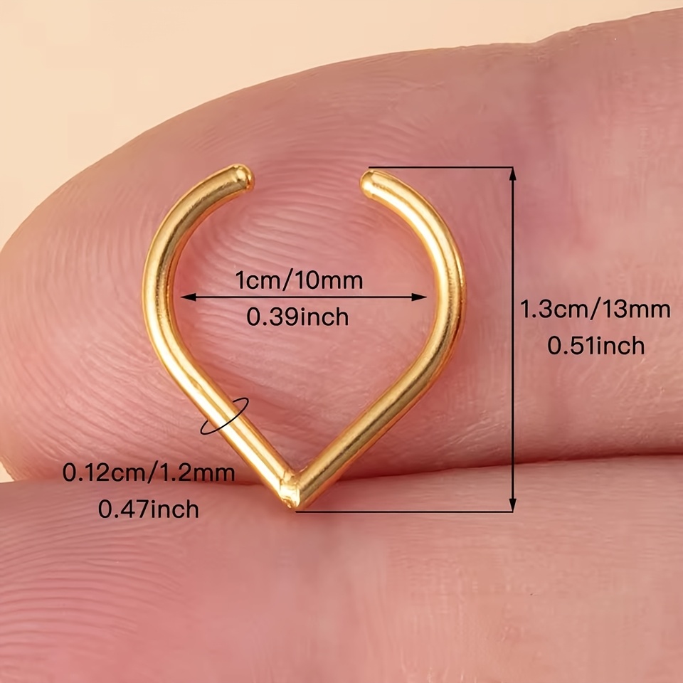 Stainless Steel Fake Piercing Nose Ring Teardrop Shape Clip