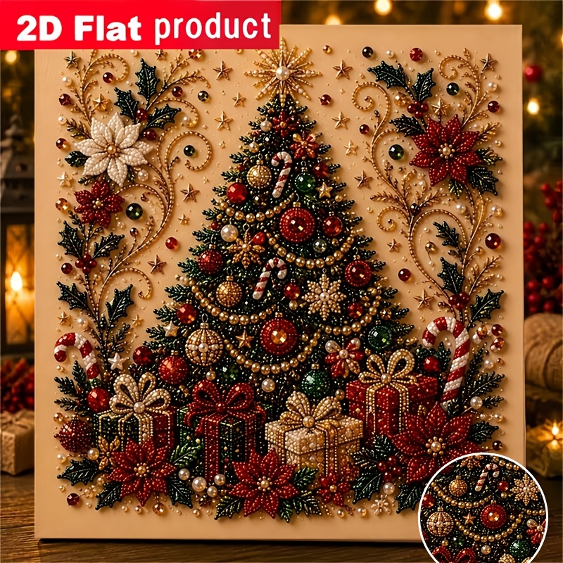 TEMU Nouvel ensemble de peinture colorée, peinture décorative à thème avec , arbres et de fêtes, convient aux débutants, décoration murale ou , fête,