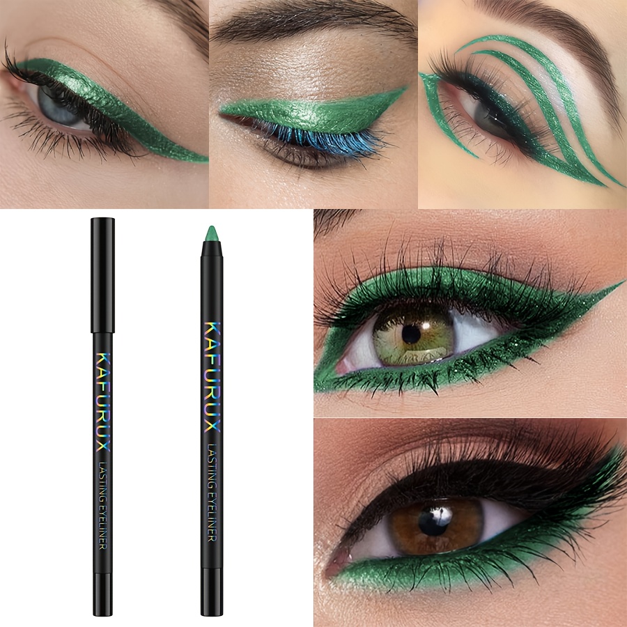 Crayon Eyeliner Vert Pailleté Argenté Makki - Parfait Pour Un Maquillage Festif