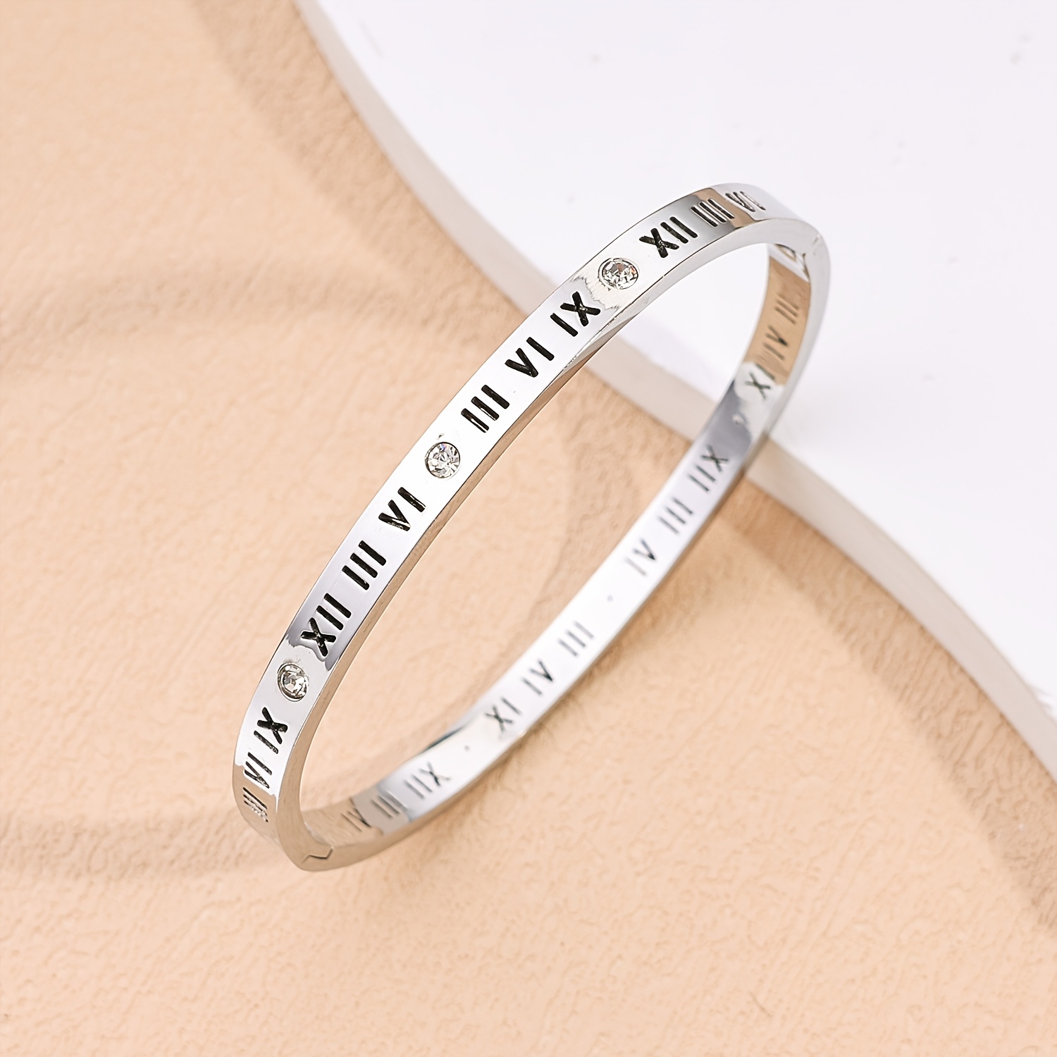 Women's Personalized 18K Gold Plated Roman Numeral Bracelet