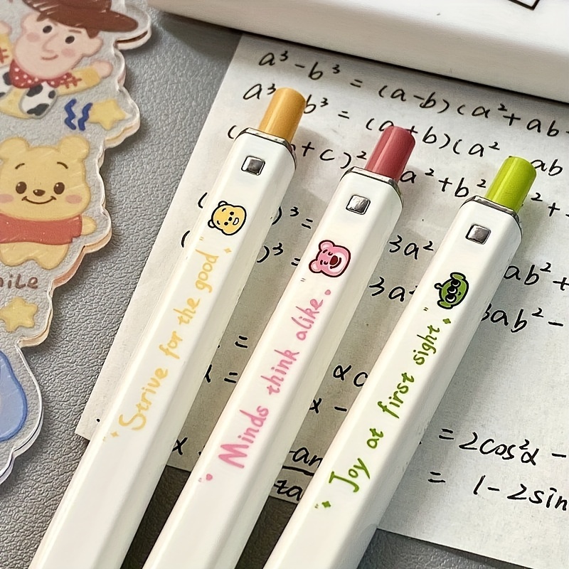 

1pc, Authorized Disney Strawberry Bear Anime Square Pen Push Action Neutral Pen High-color Cute Brush Pen Smooth Small Gifts Party Favors Birthday Gifts Student Stationery School Supplies