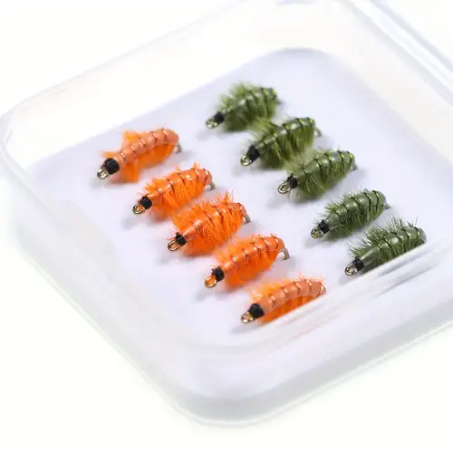 12pcs Set Insects Flies Fly Fishing Lures Bait High Carbon - Temu