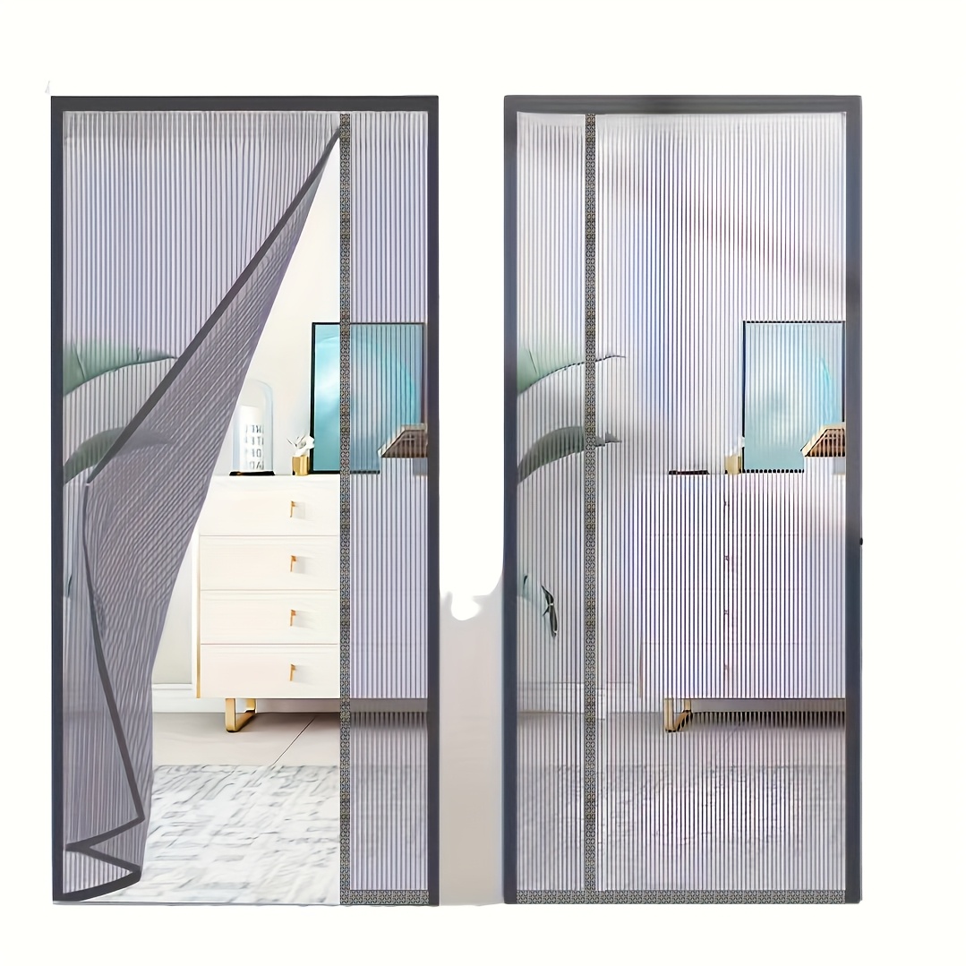 1pc side opening mosquito door curtain reversible for left or   opening summer magnetic mesh screen curtain household screen door quiet and   suitable for living room and bedroom