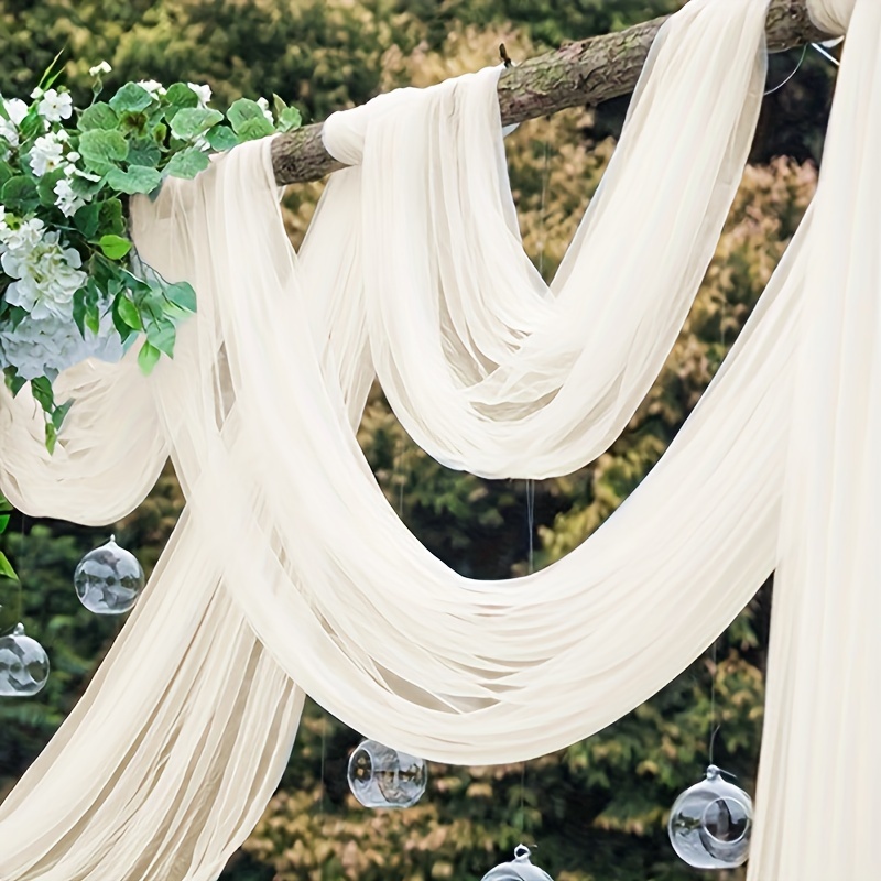 

Ivory Mesh Yarn, 866in X 5.9in Roll - Perfect For Weddings, Anniversaries, Bridal Showers, Birthdays & More, Polyester, No Power Needed, Feather-free, Ideal For Party Decorations