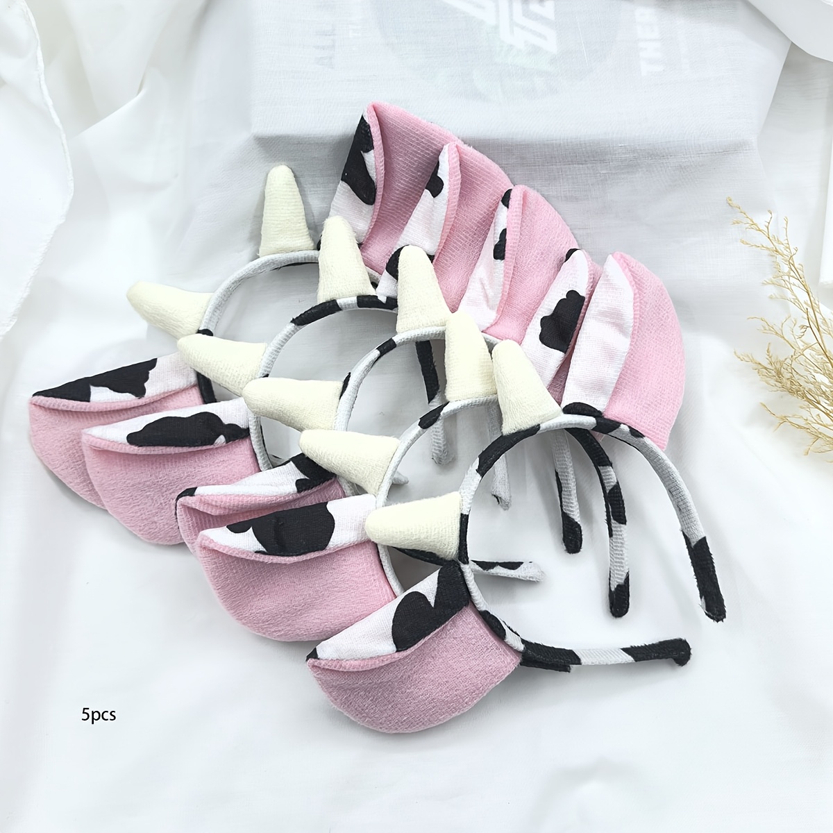 TEMU 2/5 pièces Nouveau Serre-tête Tacheté Vache, Bandeau Vache pour Costume de Fête et Accessoire de Masquerade