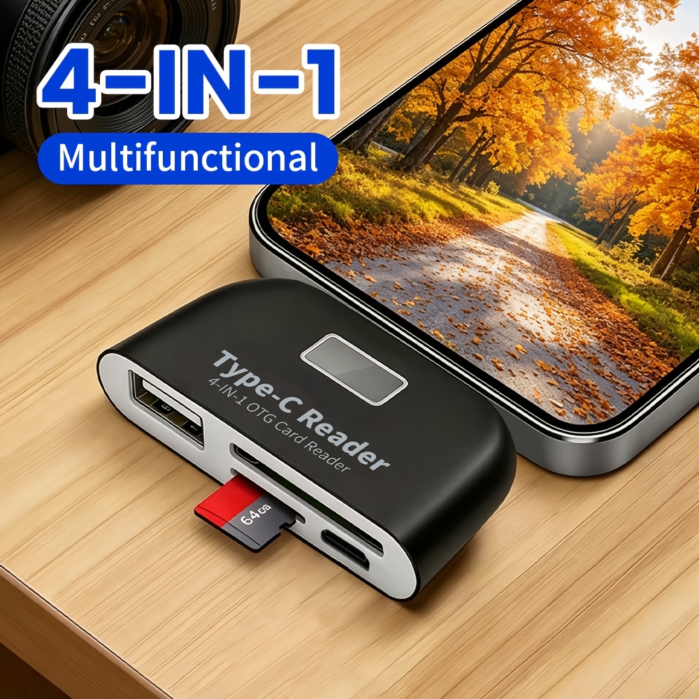 【type-c   カードリーダー】otg スマホ   ダーアダプター sd/tf/usb フラッシュドライブ リーダー対応 写真ビデオ 高速伝送 リーダー プラグアンドプレイ ポータブル アウトドア/旅行 写真  ツール 実用的なギフト