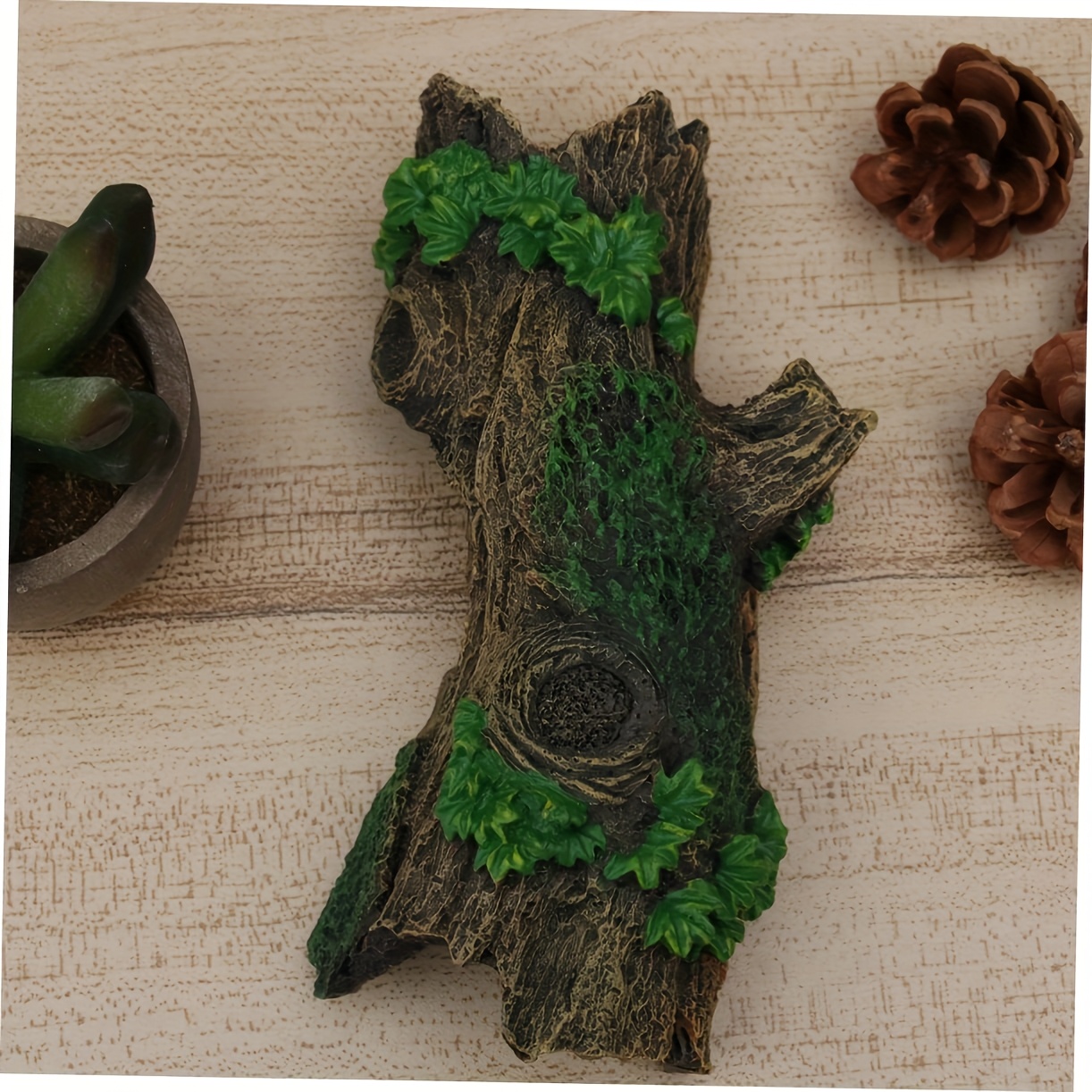Image of Large Hollow Log Bat House Aquarium Decoration, Aquatic Animal Shelter Accessory, Reptile Hideout, Betta Fish Haven, Temple Ruins Ornament, 15.5x5x6.5cm