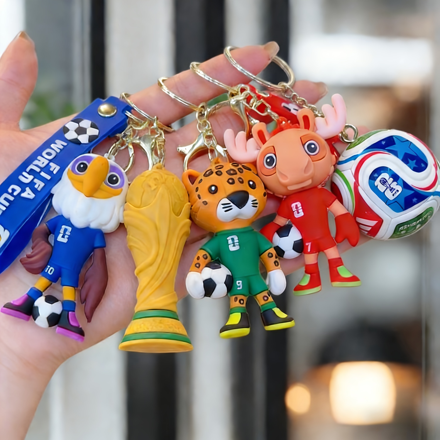 FIFA World Cup 2026 Keychain 5pcs Trophy Mascot Charm Set Gift | eBay