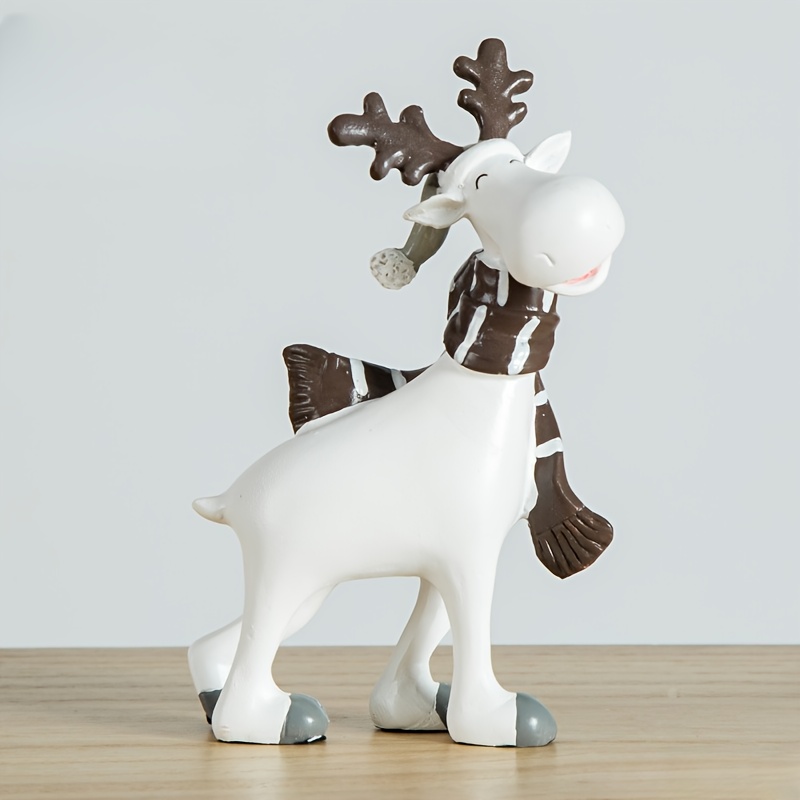 

1pc Resin Reindeer Figurine - Decorative Standing Deer For Home, Indoor & Outdoor Use, No Electricity Needed, Ideal For Living Room, Bedroom, Entryway, Tv Cabinet Display