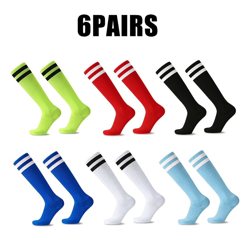 TEMU 6 Pairs Of Sports Socks For Football, Running, Cycling, And Cheerleading, Football Additions
