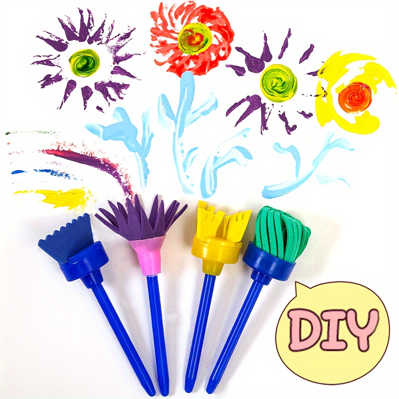 

4pcs Painting Diy Creative Graffiti Painting Tools Handmade Drawing Sponge Painting Brush Seal Graffiti Painting Tools Sponge Brush Set Art Supplies Painting Sponge Graffiti Tools