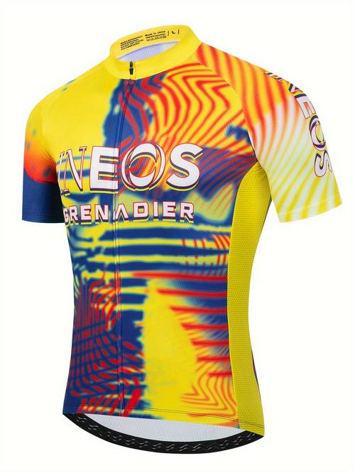 grennadier cycling jersey breathable quick dry polyester short sleeve geometric pattern ideal for racing outdoor washable