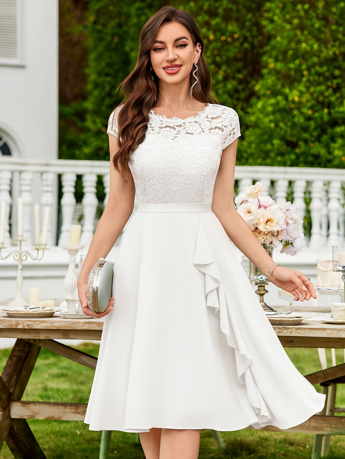 classy elegant lace dresses Elegant Lace Black Dress with Gloves SF017 main image 1