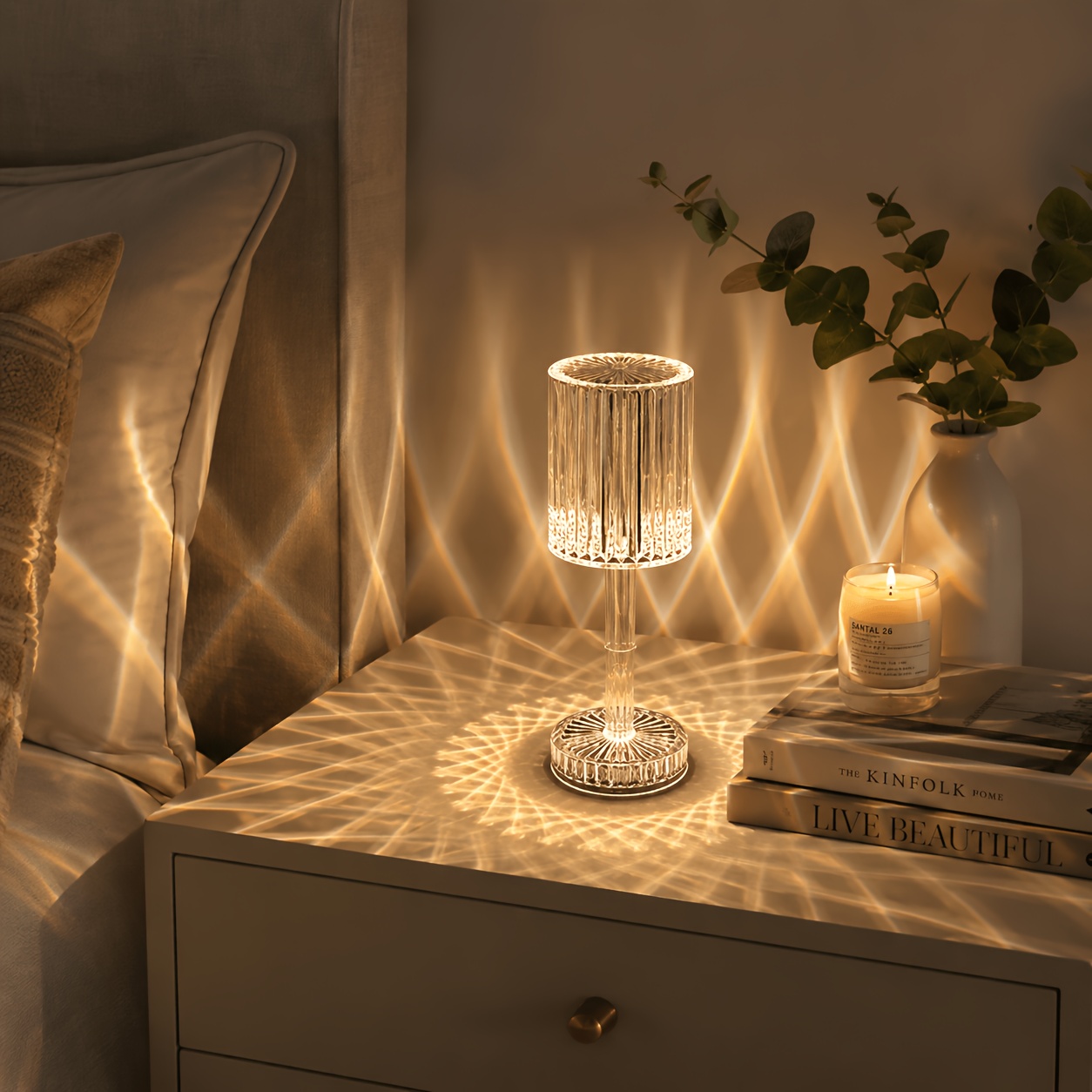 16 color rgb changing mode crystal table lamp linear ambient lighting touch control usb charging portable night light suitable for bedroom bedside tables living rooms dining rooms dressing tables game rooms and offices Product details 4