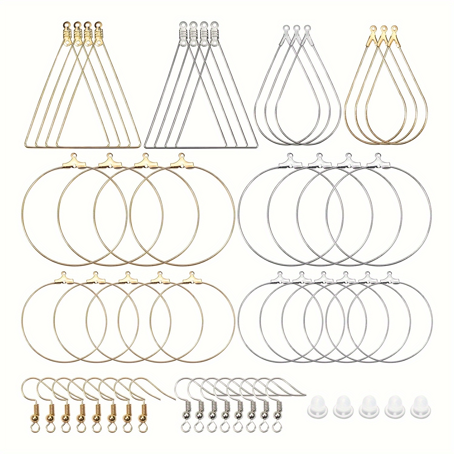 

240pcs Vintage Beaded Earring Kit, Iron Rivet Making Set With Earring Hooks, Mini Back Buckles, Round, , Teardrop Shapes, Sports Theme Decorative Accessories