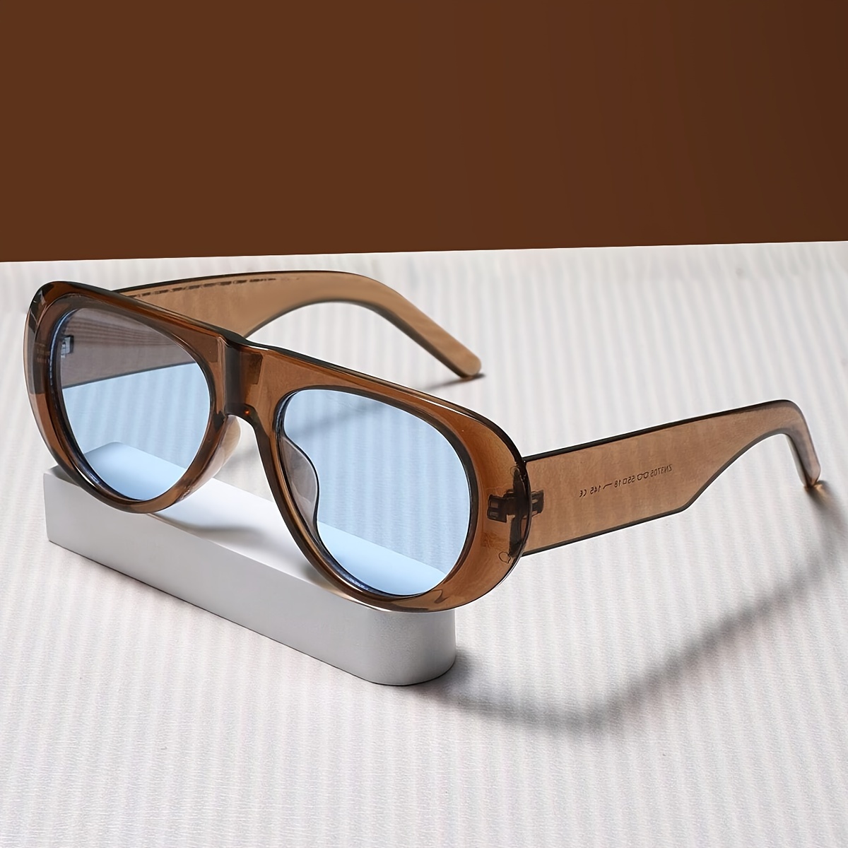 

Retro Oval Fashion Glasses For Women Men Classic Anti Glare Decorative Sun Shades For Vacation Beach Party