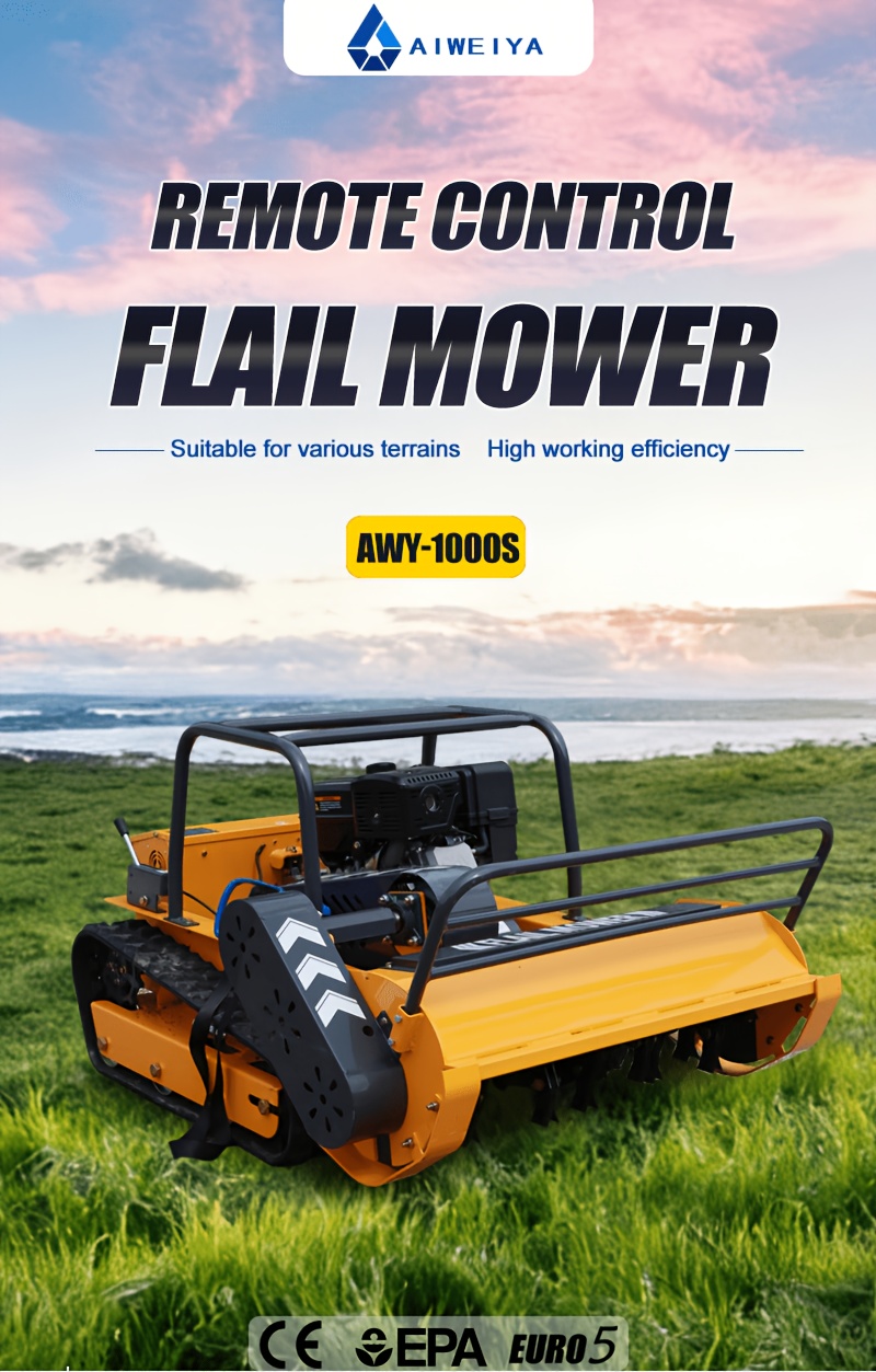 AIWEIYA 100cm Remote-Controlled Flail Lawnmower