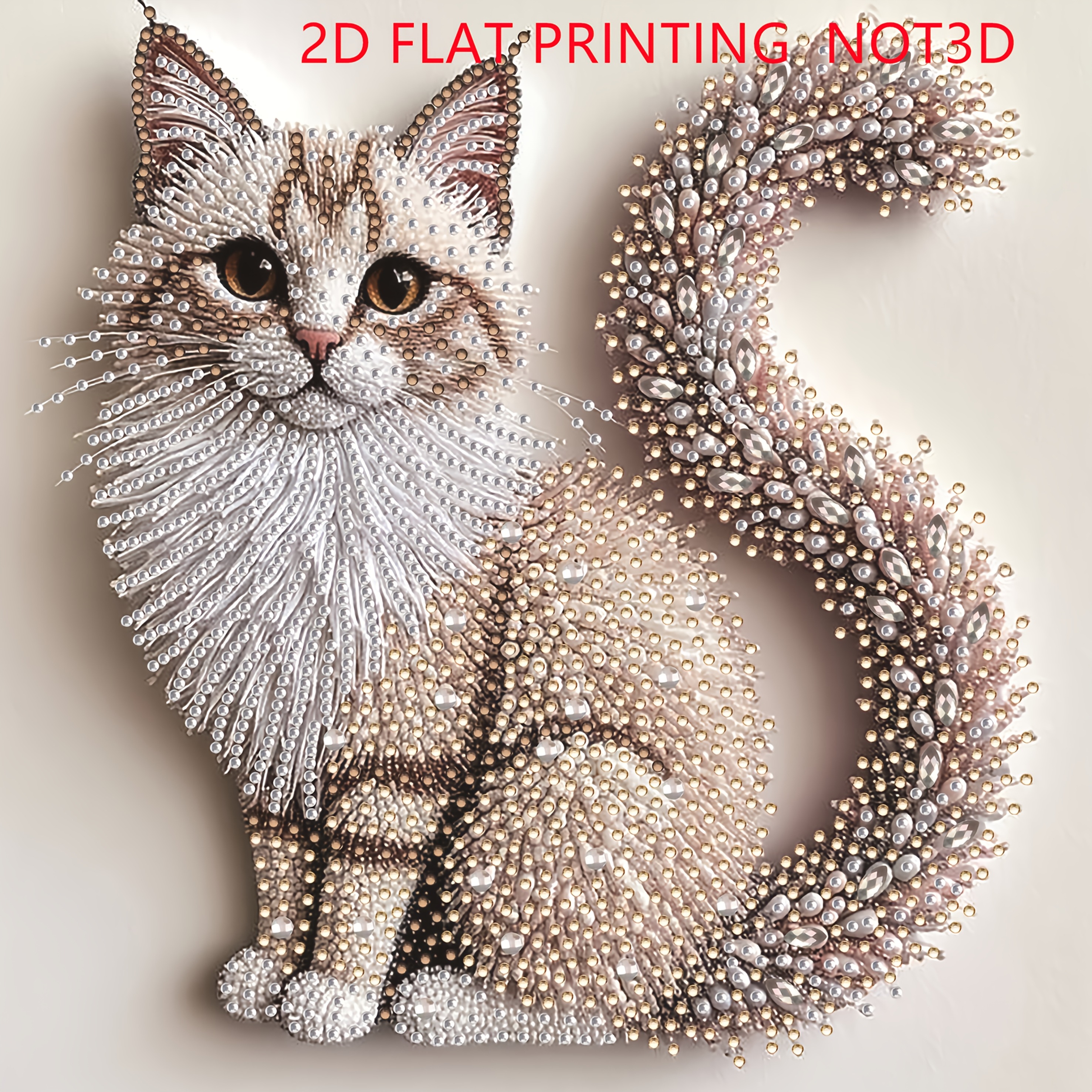 diamond painting kit kitten theme handmade 2d flat print irregular diamonds canvas material   living room bedroom study home decor 11 8 inches x 11 8 inches 2d flat