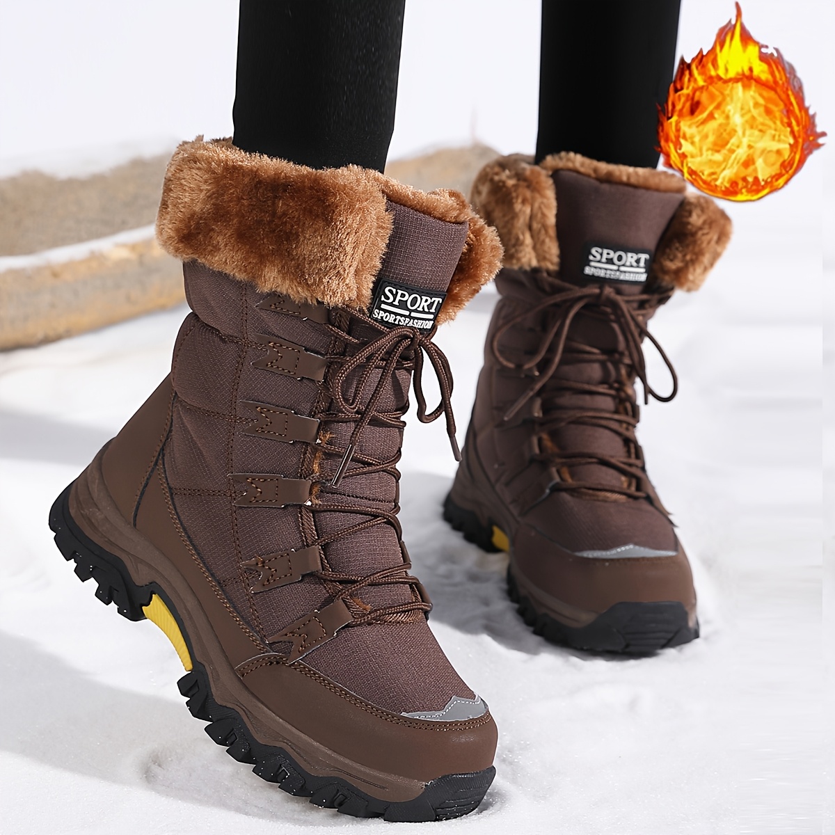 Women's Winter Mid-Calf Boots with Fleece Lining