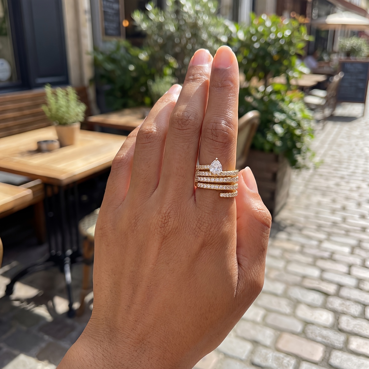 Women's Multi-Layer Heart Shaped Decorative Ring