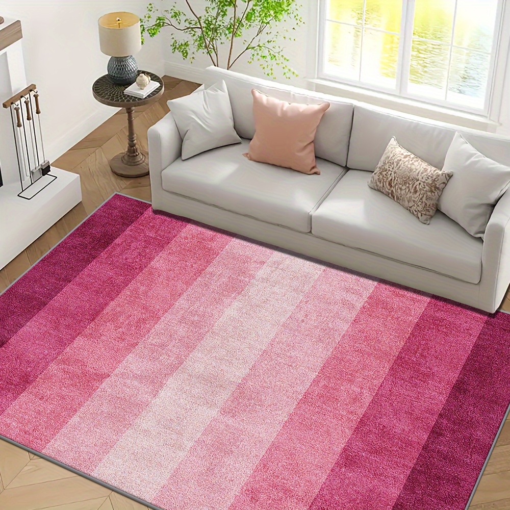 

Stain-resistant Machine-washable Polyester Area Rug With Non-slip Backing - Medium Pile Indoor/outdoor Rectangular Floor Mat With Gradient , Comfortable Touch For Home Decor