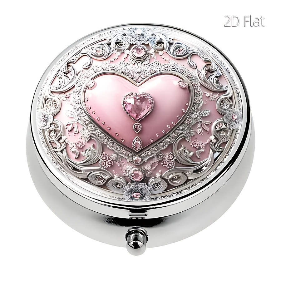 Image of 2d Flat 1pc, Mini Pill Box With The Portable Pill Box For Pocket Or Purse Small Travel Pill Holder For Outdoor Travel & Office Organizer, 2d Flat