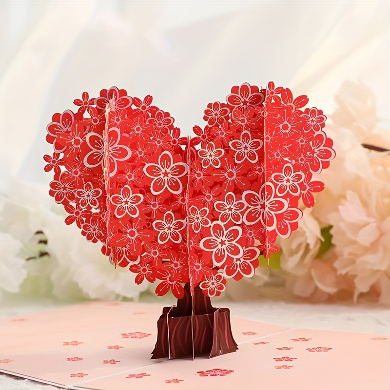 E-shop 1 Stück Pop-Up 3D Grußkarte mit Umschlag, -Design, Silberglitzer – für Valentinstag/Hochzeit/Verlobung/Sehnsucht/Jubiläum, Ideales Geschenk für