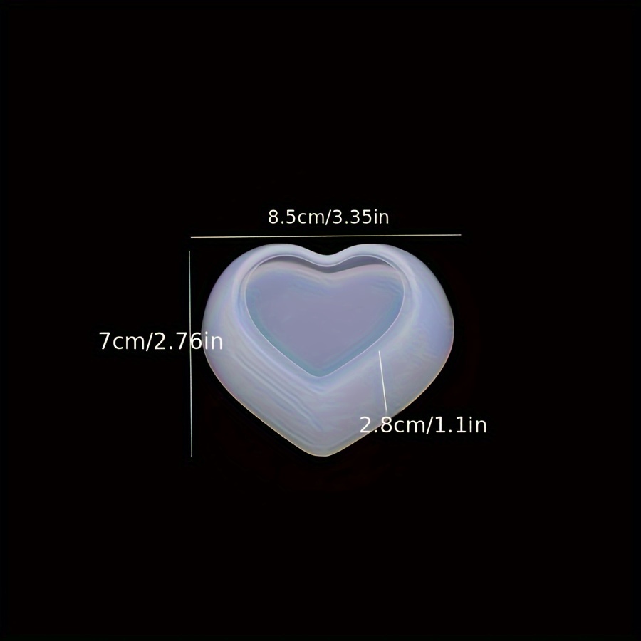 Mirror Creative Heart-shaped Dish Candle Cup Storage Container Epoxy Mold Heart-shaped Dish Silicone Mold, Resin Spice Storage Dish Mold