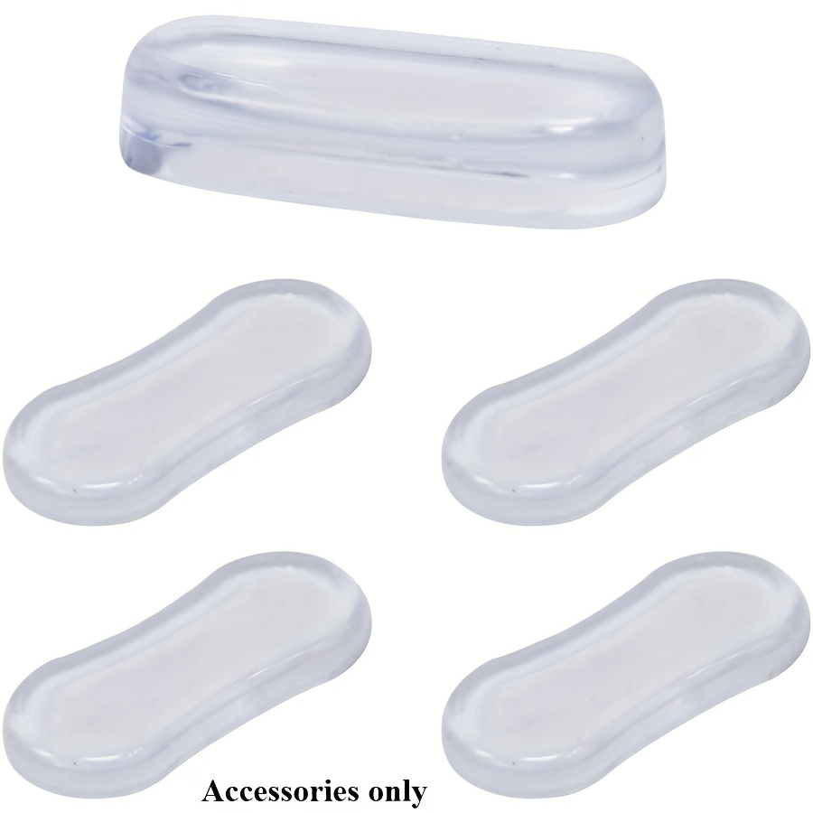 TEMU 5pcs Transparent Silicone Toilet Seat Crash Pad - Smart Toilet Seat Crash Pad, Universal Accessory, Self Adhesive Reusable, Reducing And Noise,