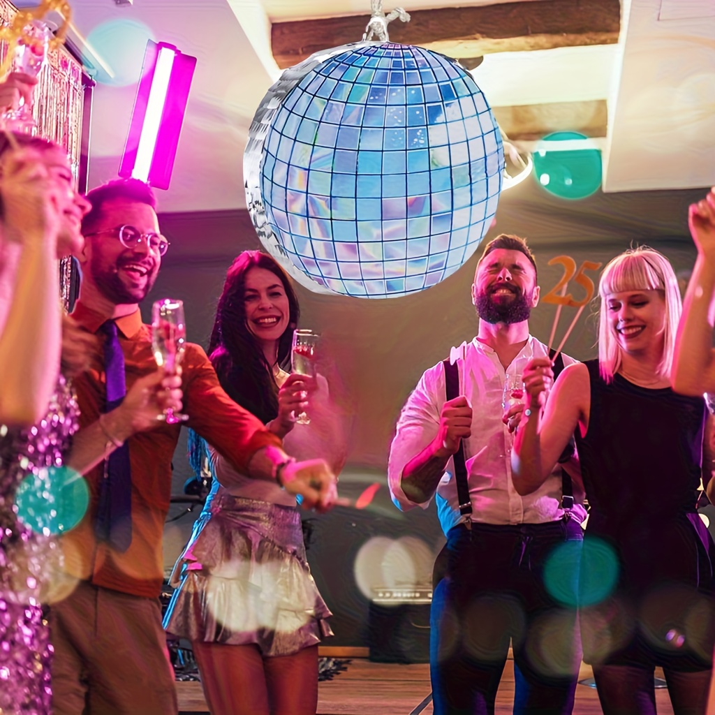 4pcs Disco Ball Shaped Pinata Set with Bat and Confetti