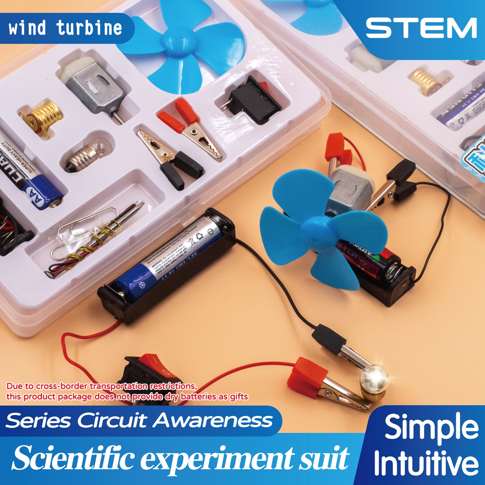 

Experiment Kit, Wind Turbine With Moving Fan, 3 Classroom Stem Education , Educational Tools And Resources For Industrial And Science Education