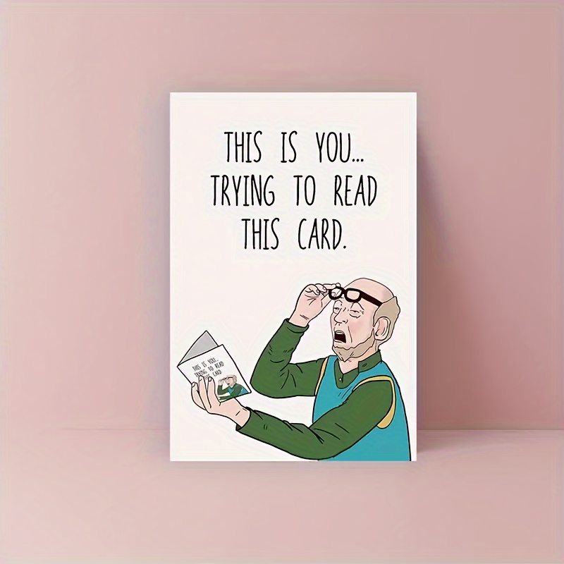 Funny TV Watching Birthday Card For Dad - Couch Potato Joke Design 5x7 Inches With Envelope