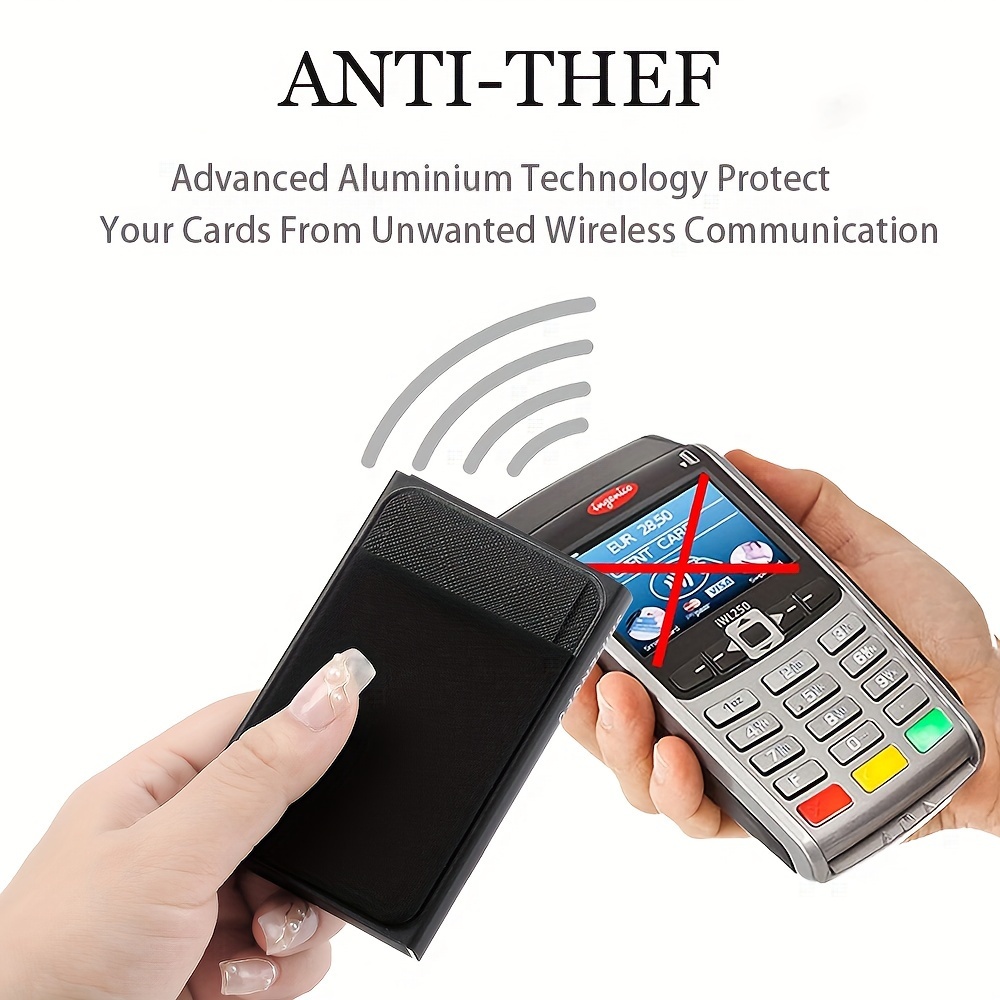 1pc Men's Anti-theft Slim Aluminum Wallet, With Elasticity Back, Pouch ID Credit Card Holder, Mini RFID Wallet, Automatic Pop Up Card Holder