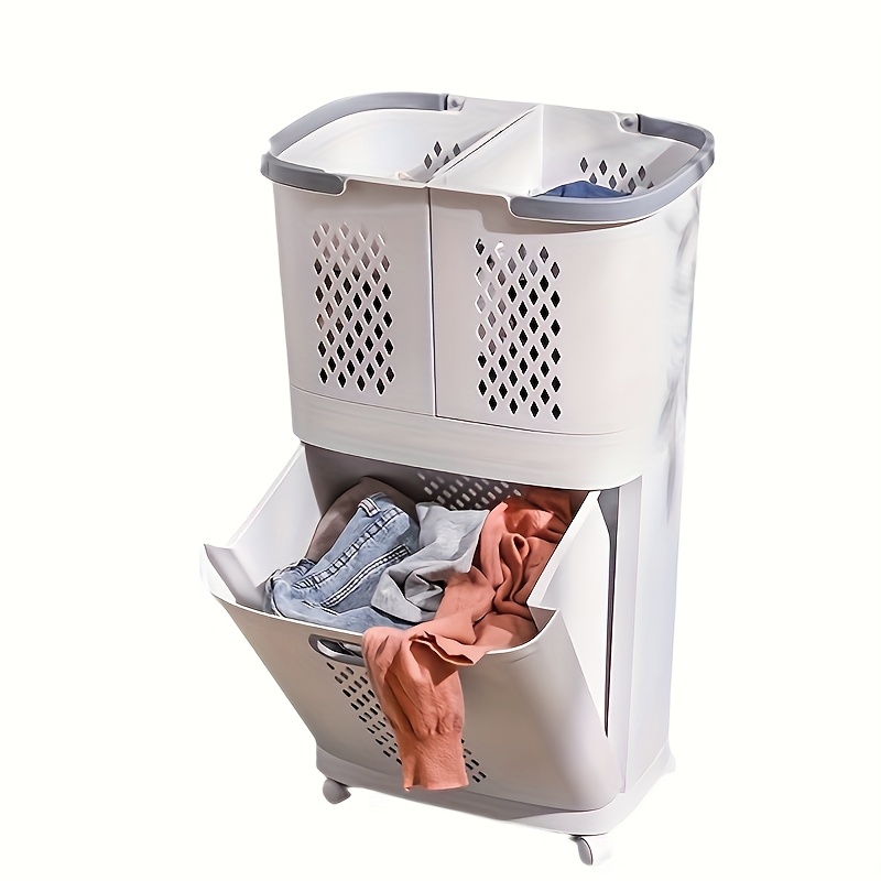 

Dirty Clothes Basketmulti-layer Shelvesclothes Storage Basketclothes Sundries Storage Basket With Wheelsbathroom Home Usedirty