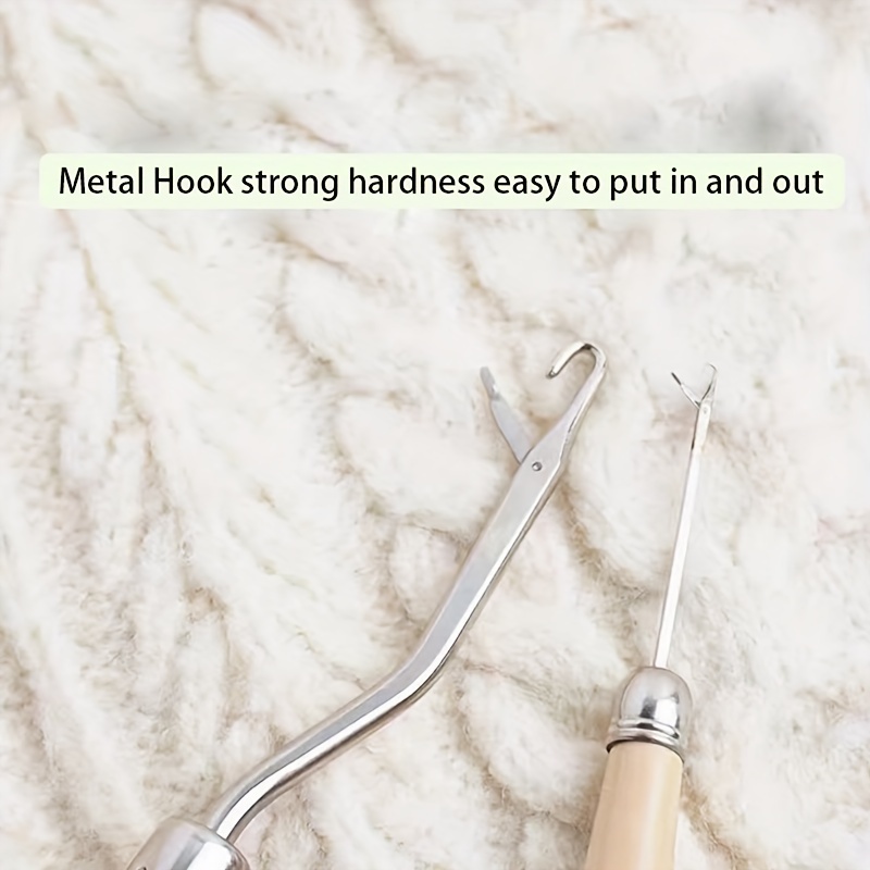Wooden Handle Latch Hook Crochet Needle Flexible Rug Repair - Temu