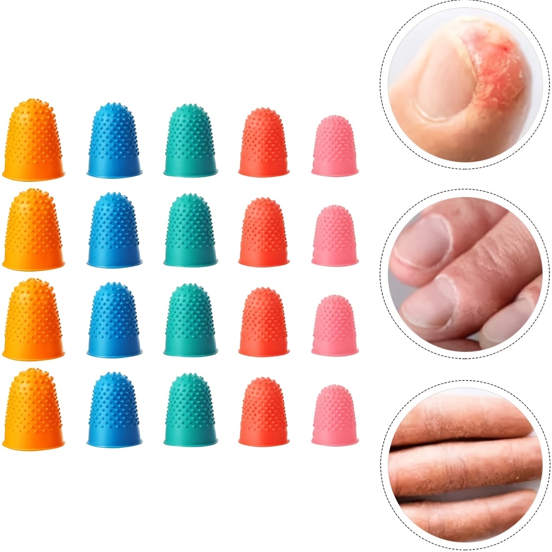 E-shop 20 Stück Langlebige Gummifingerlinge, Wiederverwendbare Weiche Kunststoff-Fingerlinge zum Sortieren von Papier, Bürogebrauch, Multifunktionale