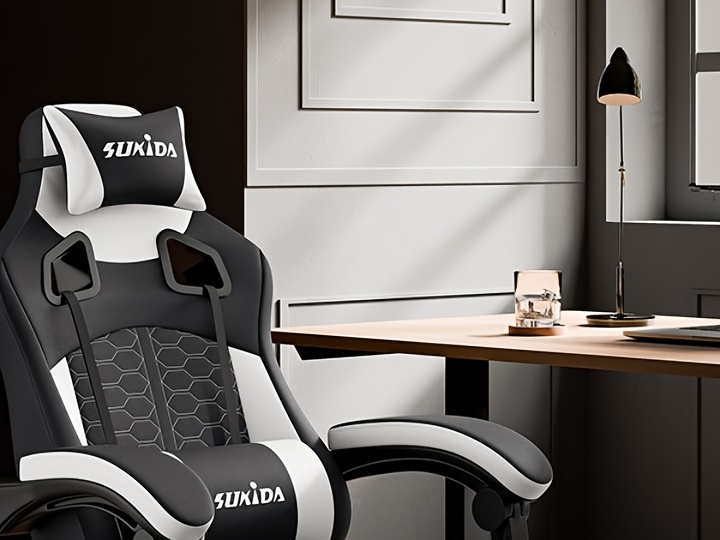 A Gaming Chair Designed for Esports, Featuring Ergonomic Support with a Footrest, a Racing Style with an Adjustable Headrest, And a Computer Chair That Allows Height And Lumbar Adjustments, Ideal for Both Home Office Use And Gaming
