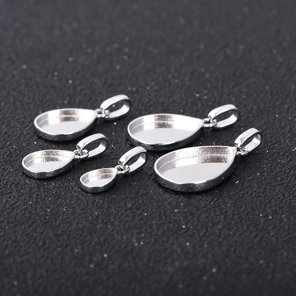 Breast Milk Resin Pear Solid Back Pendant Bezel Settings