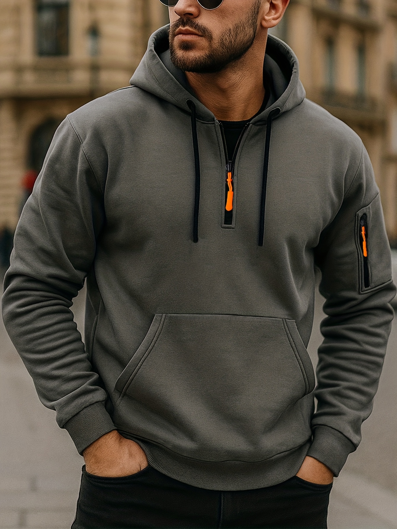   european and   outdoor zipper casual sweatshirt
