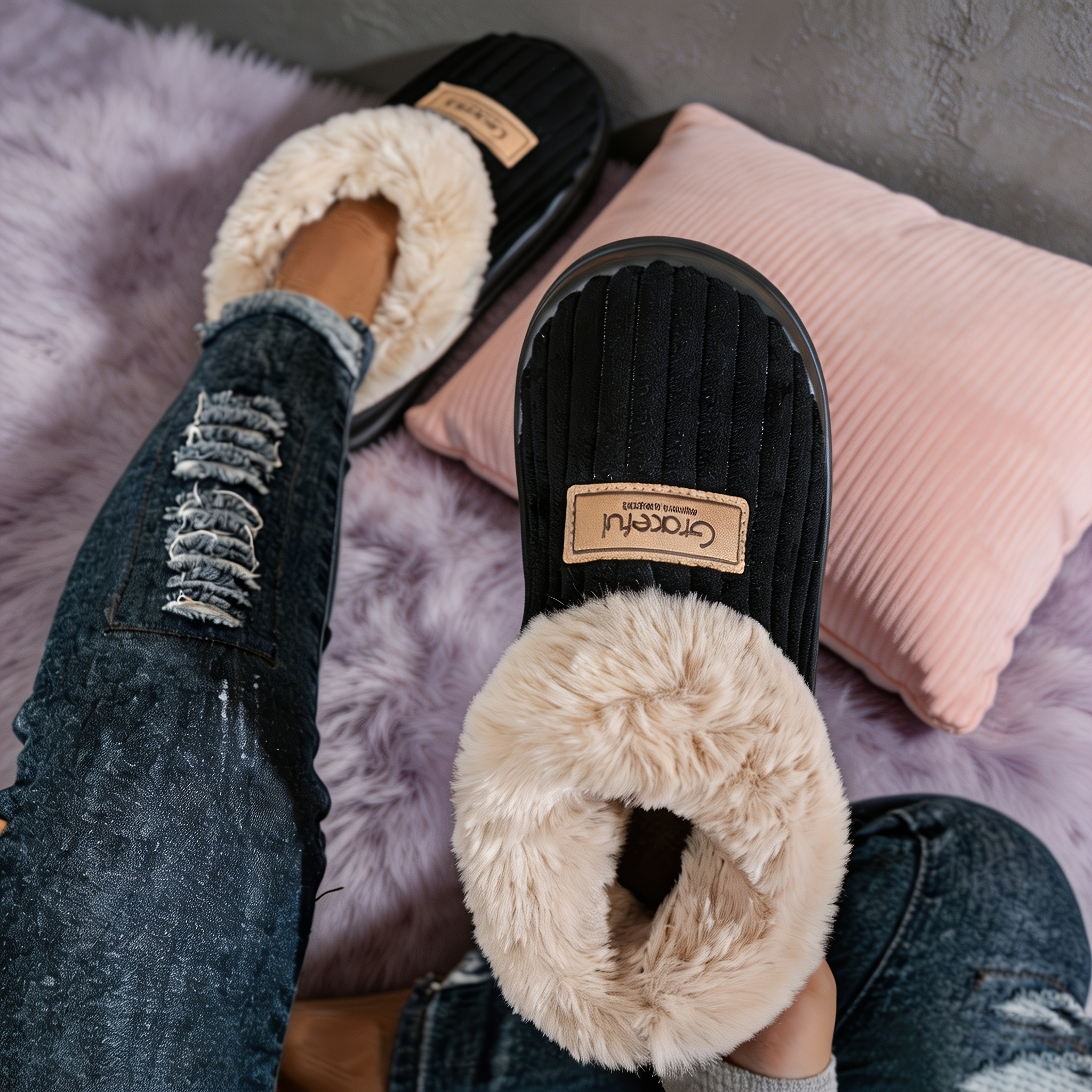 TEMU Fashionable Elegant Warm Fleece Snow Boots, Non-slip, Casual Fleece Snow Boots, Very Suitable For Indoor/outdoor Use, Perfect Gift For Home And
