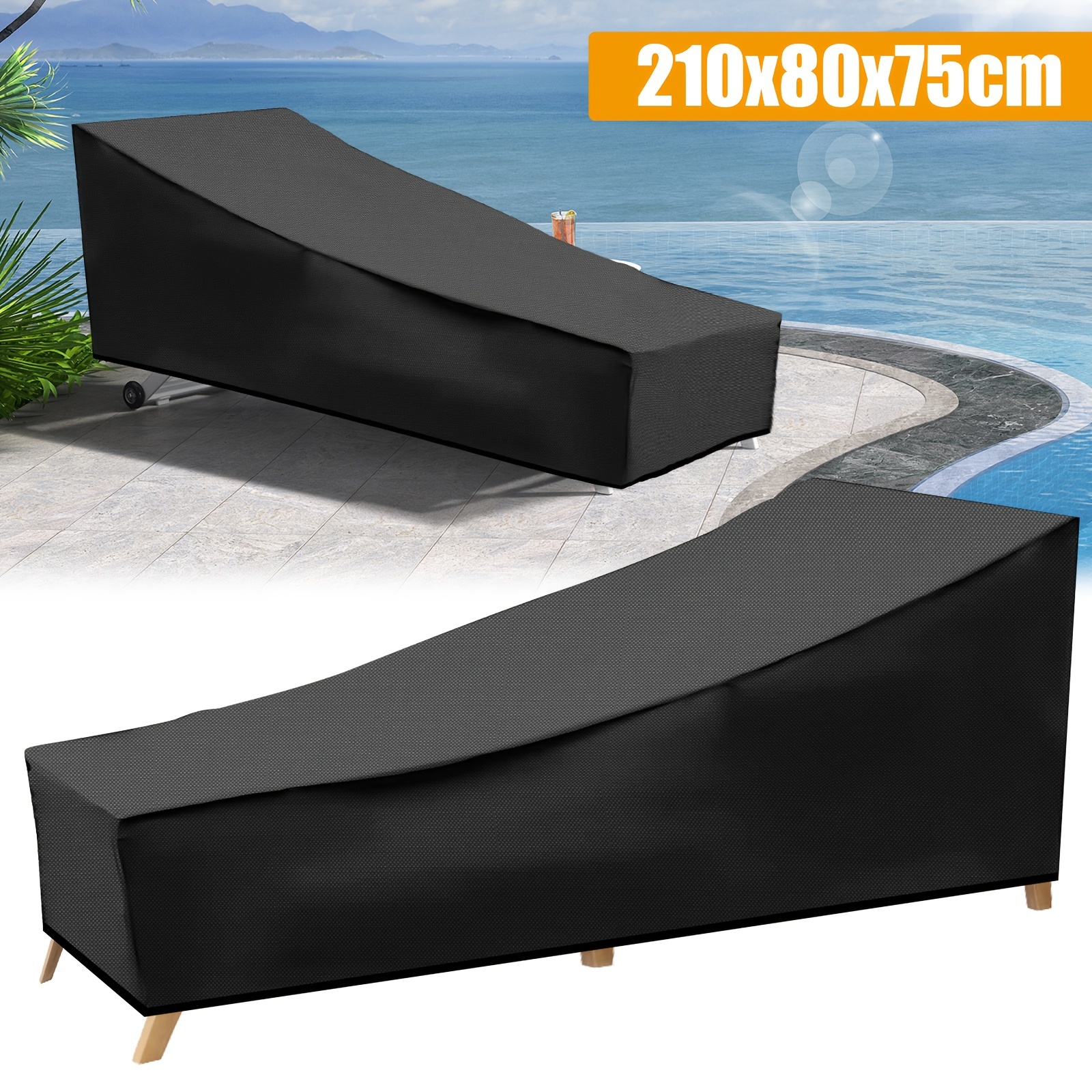 

1pc Outdoor Waterproof Patio Chaise , Uv Resistant Cover, Weatherproof Sofa Furniture Covers, Ddurable Chair Cover