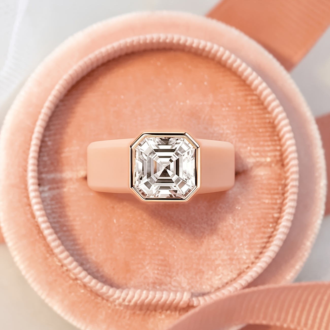 14K Gold-plated Khaki Silicone Ring, Engagement Gift