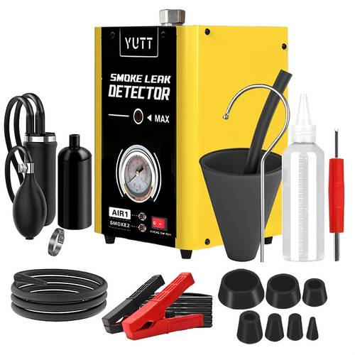 car smoke machine leak detector vacuum diagnostic tester for pipe systems with high in circuit board and air pump pressure gauge included air fume fast thick smoking output protection anti frost