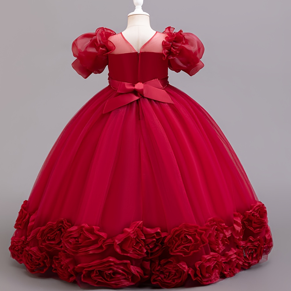 girls long line princess dress full length performance gown - Temu Oman