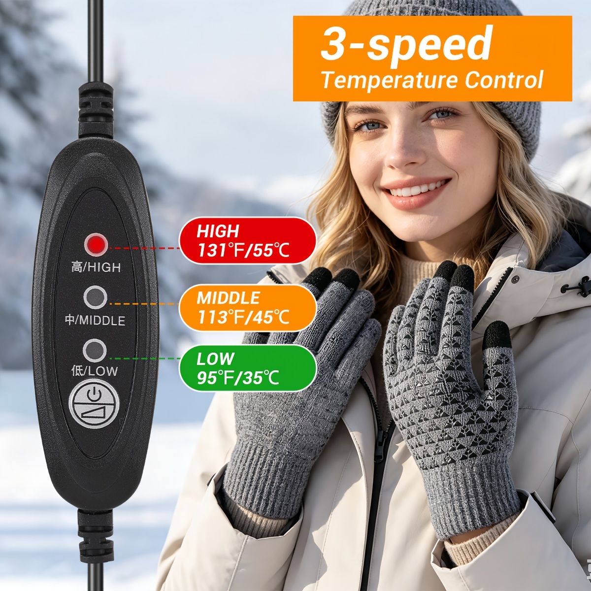 USB Electric Heating Gloves for Winter Warm-Up